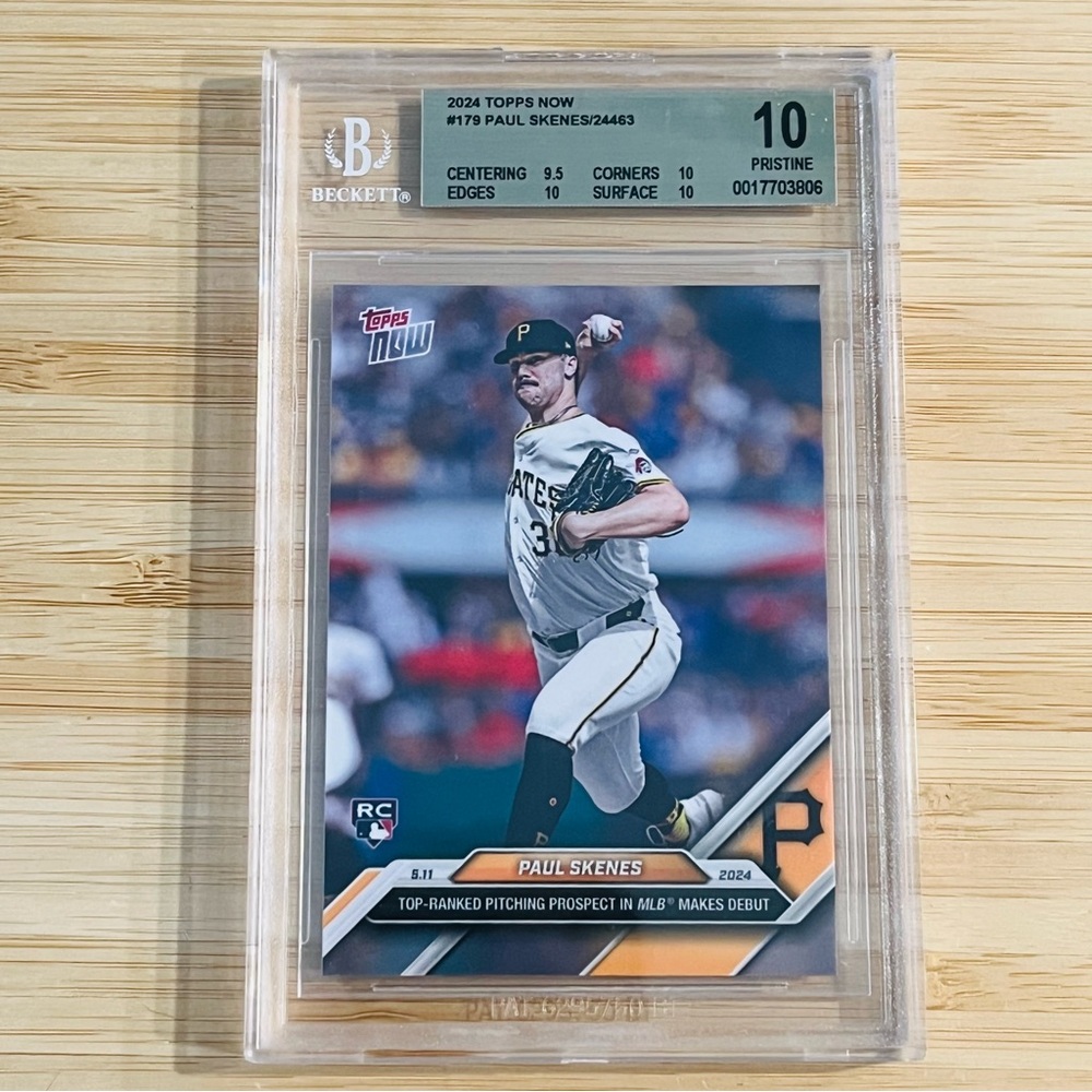 PAUL SKENES 2024 Topps Now Rookie Card RC Graded BGS 10 Pristine